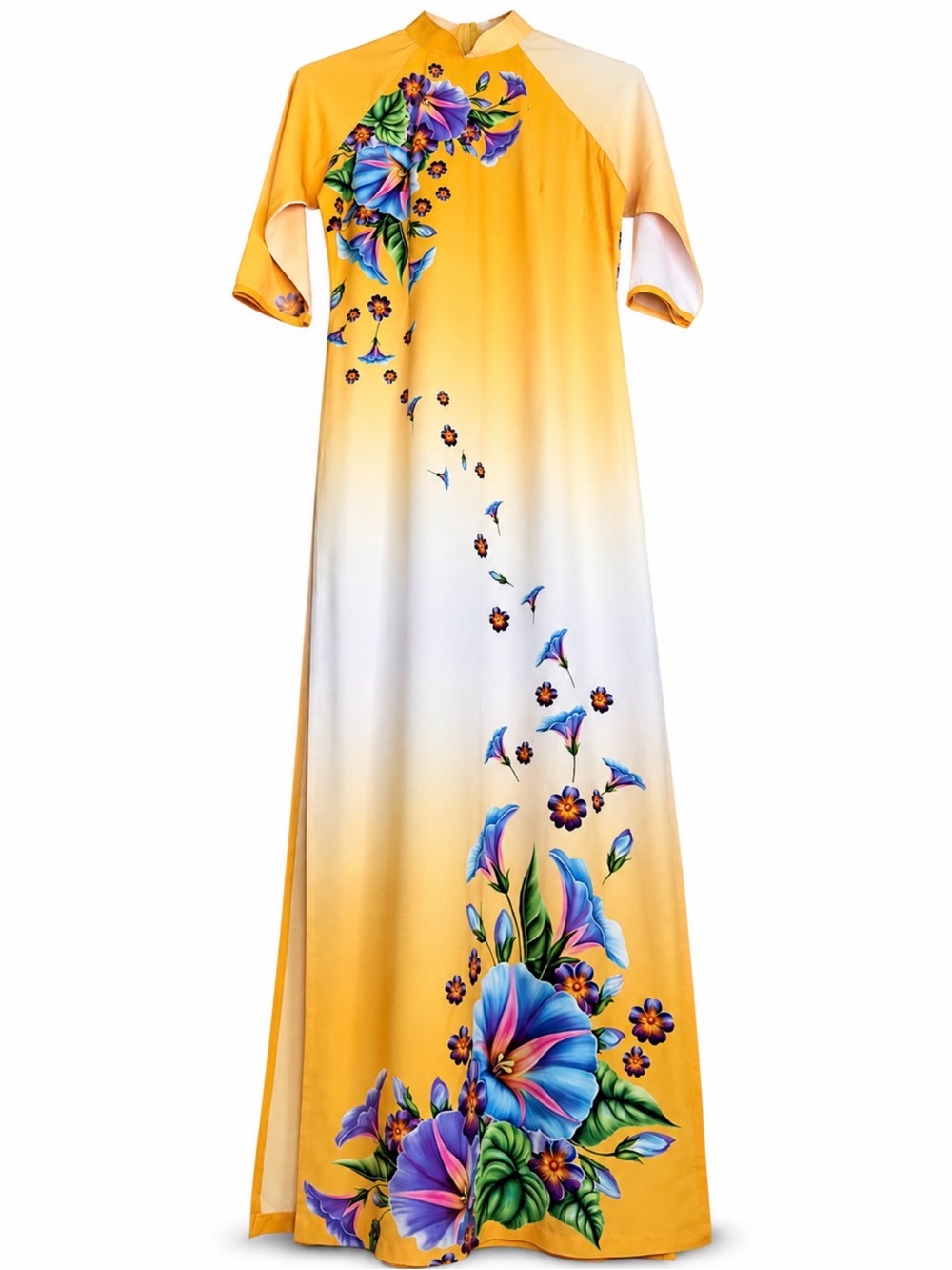 Handmade Vietnamese ao dai  ( chest 94cm, waist 74cm) back zip no pants